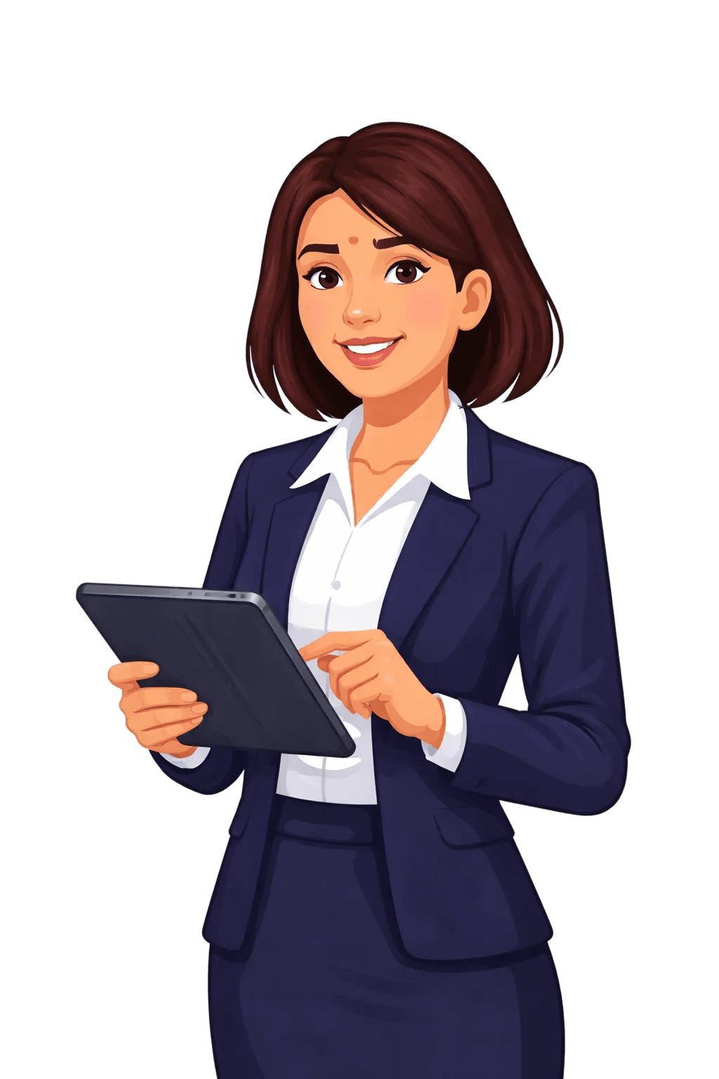 Женщина с планшетом